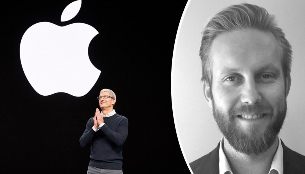Tim Coock, CEO i Apple og Jørgen Helland, strategidirektør i Scandinavian Design Group. Foto: Schibsted/Apple Tim Coock, CEO i Apple og Jørgen Helland, strategidirektør i Scandinavian Design Group. Foto: Schibsted/Apple