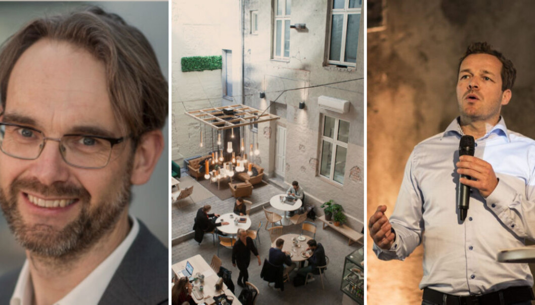 Tor Haugnes (til venstre) leder entreprenørskapsprogrammet og studentinkubatoren BI StartUp. Fredrik Winther (til høyre) er tidligere leder for Oslo Business Region, og nå partner i investeringsselskapet 2M2D. Tor Haugnes (til venstre) leder entreprenørskapsprogrammet og studentinkubatoren BI StartUp. Fredrik Winther (til høyre) er tidligere leder for Oslo Business Region, og nå partner i investeringsselskapet 2M2D.