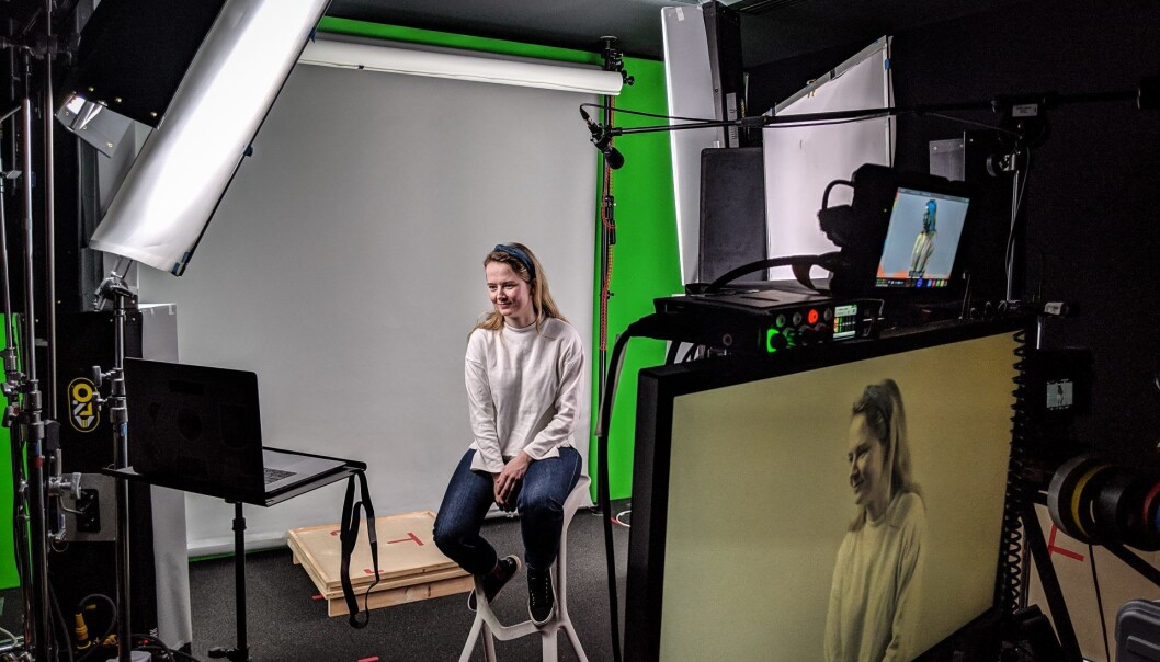 Marit Rødevand under innspilling av en video vist på Google Next, gigantens største konferanse. Marit Rødevand under innspilling av en video vist på Google Next, gigantens største konferanse.