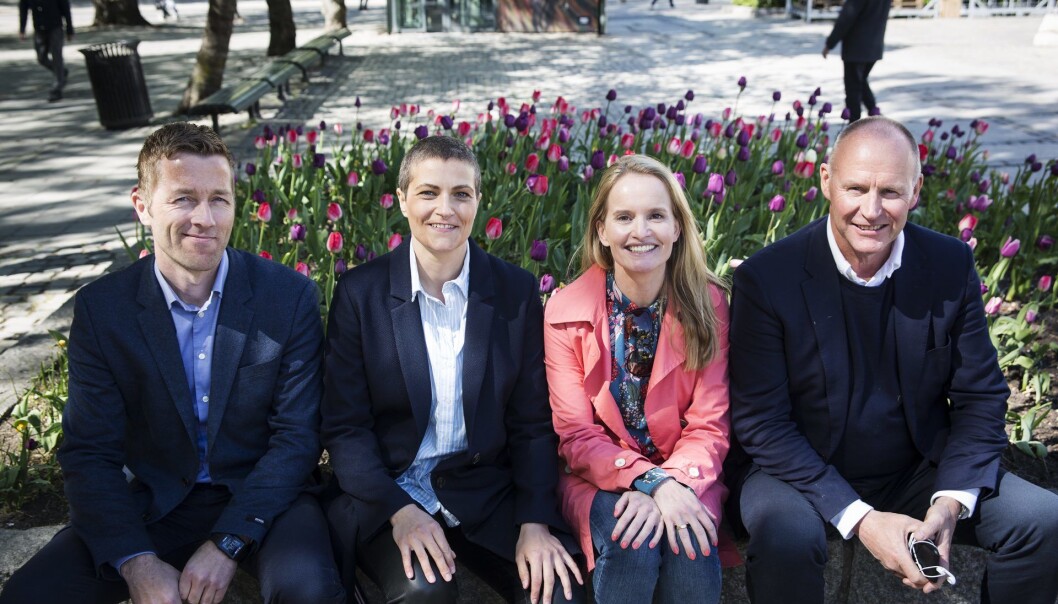 Fra venstre: André Berg Edvardsen (Skagerak), Alexandra Leisse (Vibbio), Marianne Bratt Ricketts (Vibbio) og Erik Edvard Tønnesen (Skagerak). Foto: Per-Ivar Nikolaisen Fra venstre: André Berg Edvardsen (Skagerak), Alexandra Leisse (Vibbio), Marianne Bratt Ricketts (Vibbio) og Erik Edvard Tønnesen (Skagerak). Foto: Per-Ivar Nikolaisen