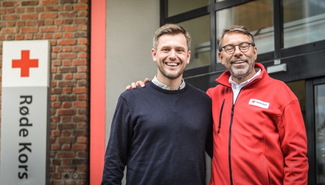 Spiff-gründer Carl-Nicolai Wessmann og Ståle Lindbo i Røde Kors. Foto: Spiff Spiff-gründer Carl-Nicolai Wessmann og Ståle Lindbo i Røde Kors. Foto: Spiff