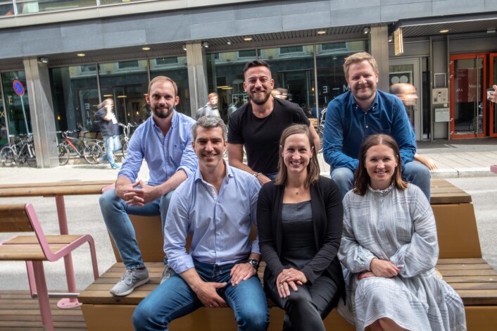 CTO Christian Hager, Getaround's Sam Zaid, CEO Even Heggernes, styreleder og medgründer Jacob Tveraabak, Allison Van Houten og Lotte Børnick-Sørhaug. Foto: Torill Henriksen CTO Christian Hager, Getaround's Sam Zaid, CEO Even Heggernes, styreleder og medgründer Jacob Tveraabak, Allison Van Houten og Lotte Børnick-Sørhaug. Foto: Torill Henriksen