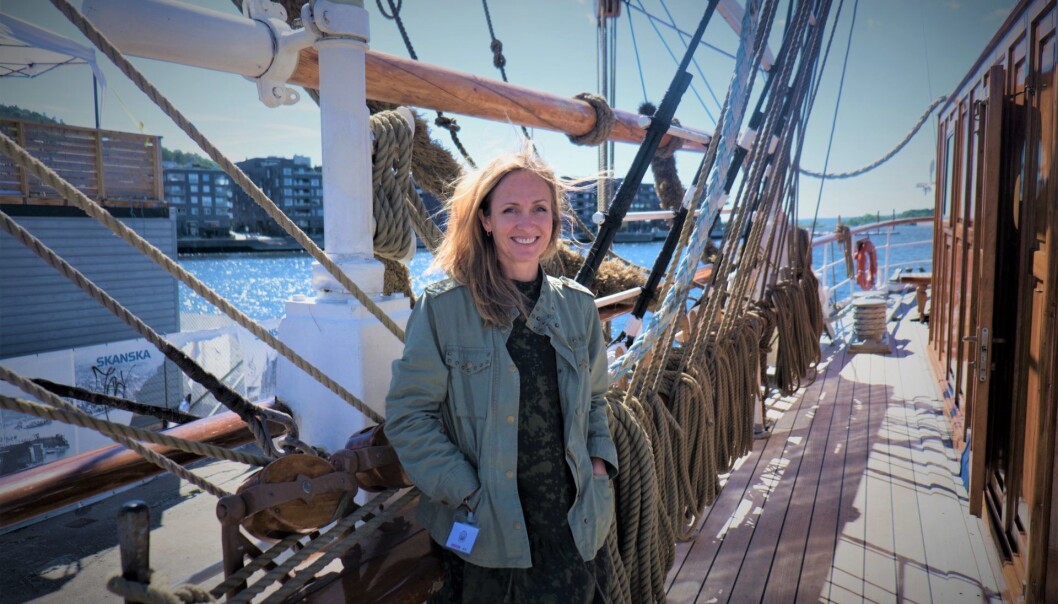 Daglig leder i Attensi, Anne Lise Wahl, besøkte Shifter ombord på Christian Radich for å fortelle om nærheten til ansatte, og voksesmerter. Foto: Torill Henriksen Daglig leder i Attensi, Anne Lise Wahl, besøkte Shifter ombord på Christian Radich for å fortelle om nærheten til ansatte, og voksesmerter. Foto: Torill Henriksen