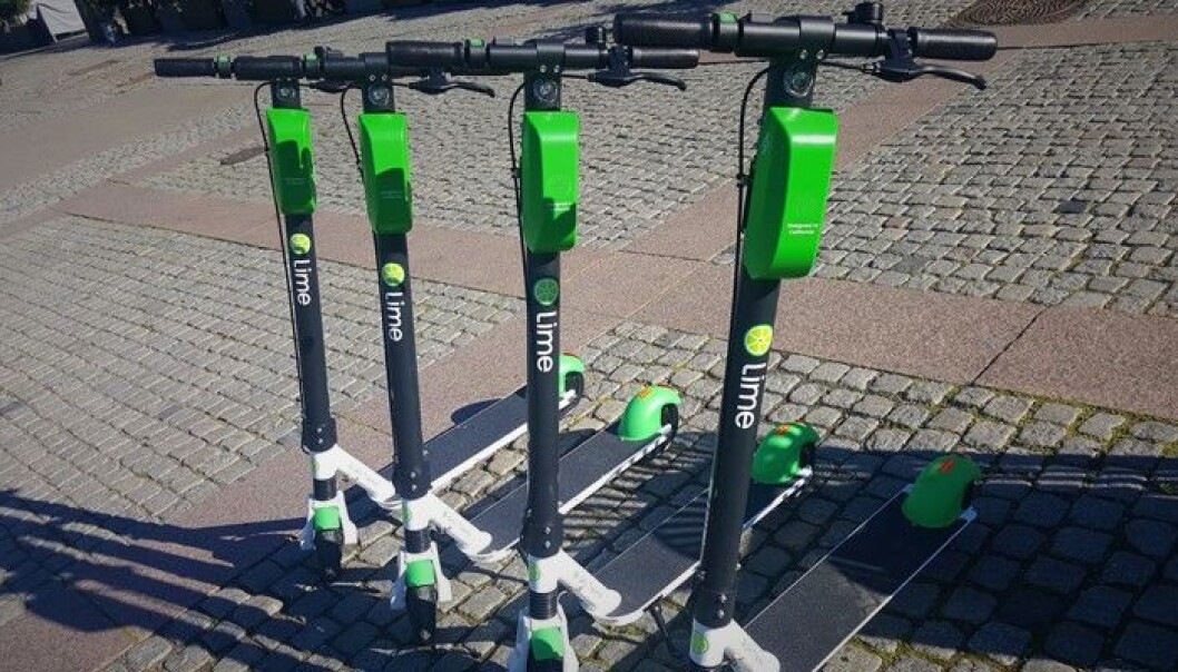 Sparkesykkelgiganten Lime i Oslo. Foto: Torill Henriksen Sparkesykkelgiganten Lime i Oslo. Foto: Torill Henriksen