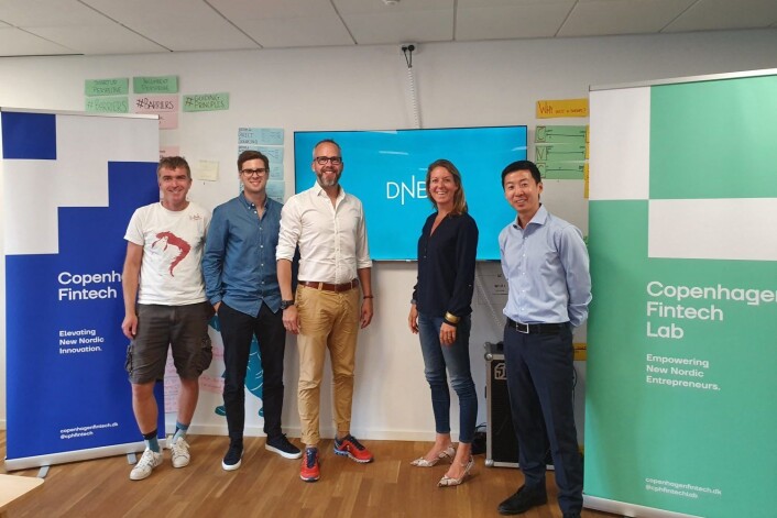 Simon Schou (Cph. FinTech), Fredrik Abel (DNB), Thomas Krogh Jensen (Cph. FinTech), Karen Elisabeth Ohm Heskja (DNB) and Petter Lee-Johannessen (DNB). Simon Schou (Cph. FinTech), Fredrik Abel (DNB), Thomas Krogh Jensen (Cph. FinTech), Karen Elisabeth Ohm Heskja (DNB) and Petter Lee-Johannessen (DNB).