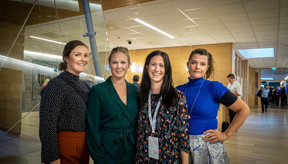 Kimberly Larsen og Marie Mostad var begge en del av Founder Collective Norway. Her sammen med Julie Hella Bauge og Åste Einn under lanseringen i 2019.