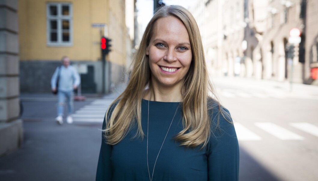 Ingrid Ødegaard i Whereby forteller om teamets remote-kultur på godt og vondt. Foto: Per-Ivar Nikolaisen Ingrid Ødegaard i Whereby forteller om teamets remote-kultur på godt og vondt. Foto: Per-Ivar Nikolaisen