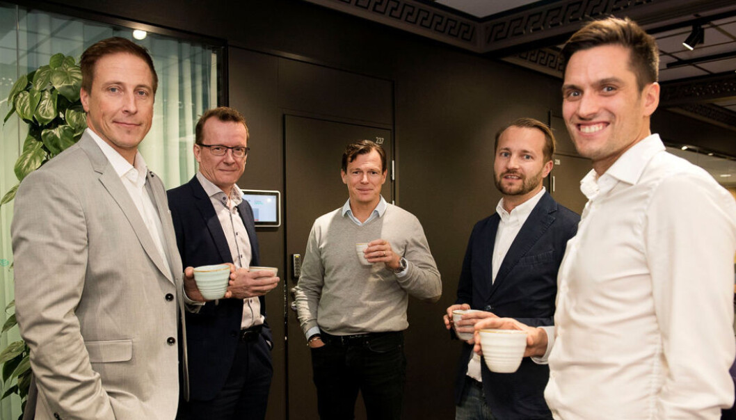 Pekka Kari, administrerende direktør i CAP-Group (til venstre), styreleder Timo Leivo, Henrik Aspén, partner i Verdanen, direktør Iikka Moilanen og Janne Holmia, operasjonsleder i Finland. Foto: Jussi Helttunen Pekka Kari, administrerende direktør i CAP-Group (til venstre), styreleder Timo Leivo, Henrik Aspén, partner i Verdanen, direktør Iikka Moilanen og Janne Holmia, operasjonsleder i Finland. Foto: Jussi Helttunen