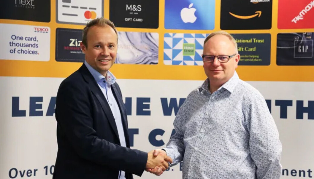 Olav Balandin, daglig leder og gründer i Diggecard AS og Andrew Johnsen, CEO i NGC Operations Ltd. Foto: Presse Olav Balandin, daglig leder og gründer i Diggecard AS og Andrew Johnsen, CEO i NGC Operations Ltd. Foto: Presse