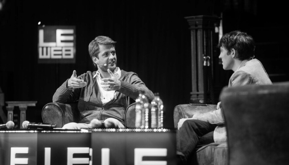 Klarna-gründer Sebastian Siemiatkowski i samtale med Tim Bradshaw, Digitial Media Correspondent i  Financial Times på en konferanse i 2012. Foto: Leweb12.