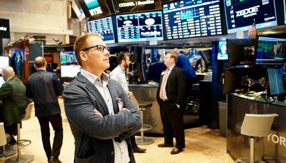 For gründer og Zedge-sjef Tom Arnøy var det et sterkt øyeblikk da Zedge-tickeren var på plass på New York Stock Exchange. Foto: Thor Richard Isachsen