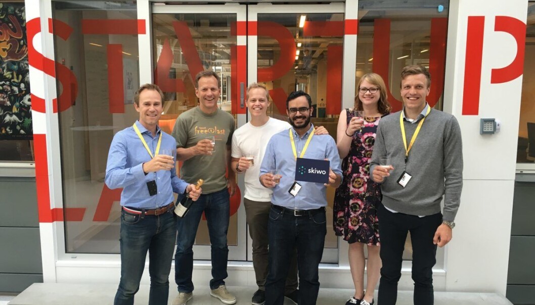 TEAMET: Her er Skiwos utvidede team hos StartupLab. Fra venstre: Jørn Mikalsen, Rolf Assev, Rodney Boot, Gautam Chandna, Tuulia Kankaanpää og
Pål Kopperud. Foto: Skiwo.
TEAMET: Her er Skiwos utvidede team hos StartupLab. Fra venstre: Jørn Mikalsen, Rolf Assev, Rodney Boot, Gautam Chandna, Tuulia Kankaanpää og
Pål Kopperud. Foto: Skiwo.