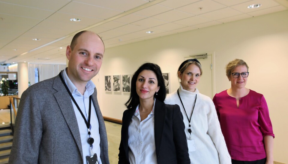 KLP fra venstre: Ole Johan Heum - sjef for Digitale kanaler, Anahita Rahimi Aaneland - Digital forretningsutvikler, Ingrid Wøien - Digital forretningsutvikler og Åsne Taksrud - VP IT Digitale kundeløsninger.