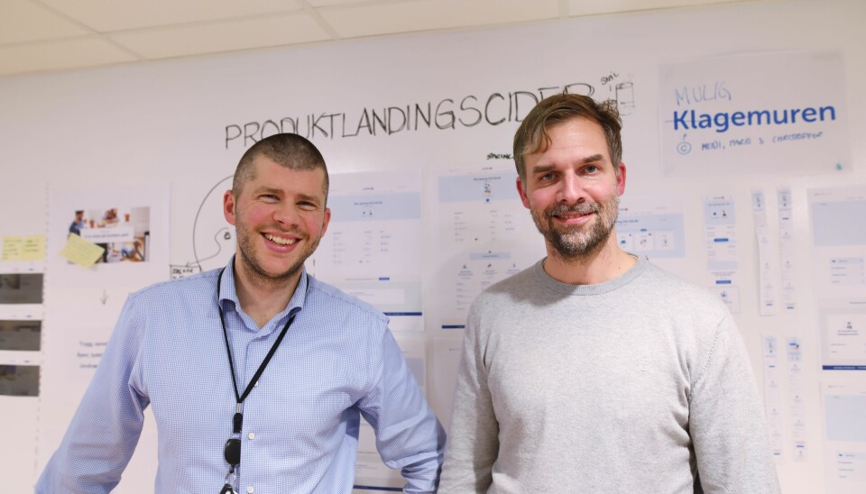 Jostein Emmerhoff, leder digitalbankutvikling i Sparbank1 og Thomas Allan Nygaard, produkteier digitalbank, personmarked.