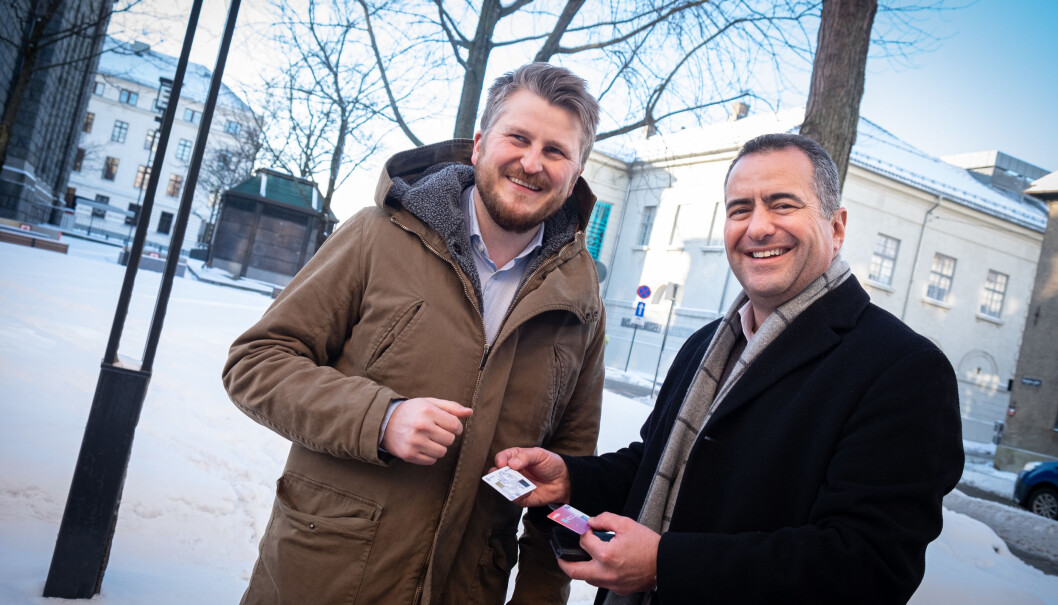 Gründer Kim Humborstad og CEO André Løvestam i Zwipe. Gründer Kim Humborstad og CEO André Løvestam i Zwipe.