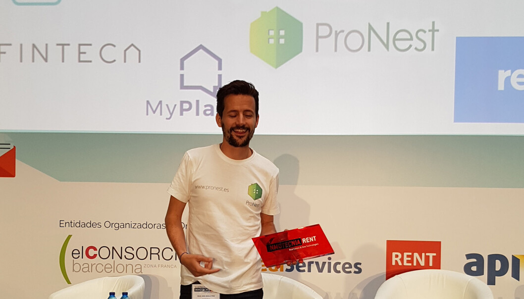 Country Manager Miguel Angel Bugallo, ProNest under utdeling av prisen fra Inmotecnia Rent, Sør-Europas største proptech konferanse.
Foto: ProNest Country Manager Miguel Angel Bugallo, ProNest under utdeling av prisen fra Inmotecnia Rent, Sør-Europas største proptech konferanse.
Foto: ProNest