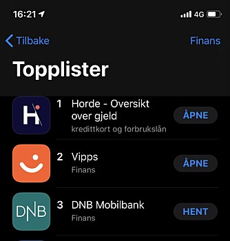 Horde gikk rett i toppen på finansapper i App Store. Horde gikk rett i toppen på finansapper i App Store.