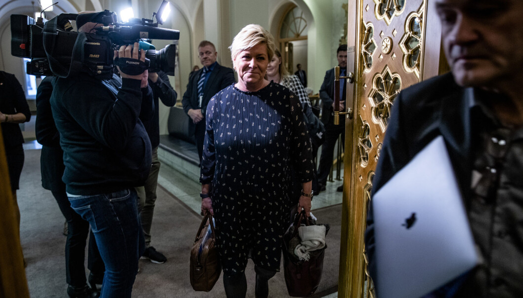 Finansminister Siv Jensen (Frp). Arkivfoto: Stian Lysberg Solum / NTB scanpix Finansminister Siv Jensen (Frp). Arkivfoto: Stian Lysberg Solum / NTB scanpix