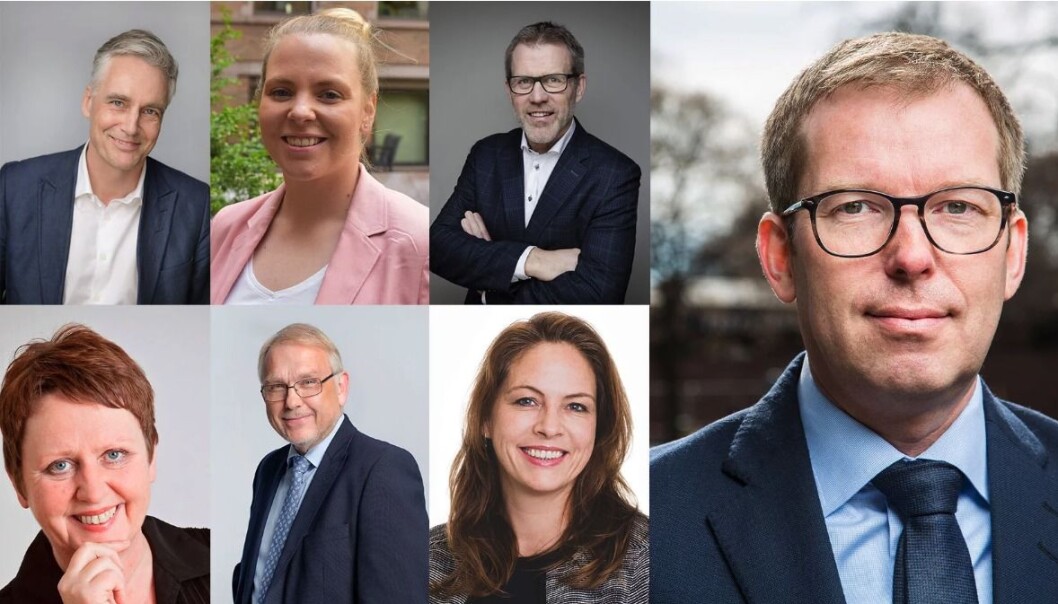 Små bilder øverst: Per Niederbach, Anette Matre, Leon Bakkebø. Små bilder nederst: Vigdis Harsvik, Hans Martin Vikdal og Elisabeth Svanholm Meyer. Håkon Haugli (til høyre) Foto: Agnete Brun / Astrid Waller / Esben Johansen Små bilder øverst: Per Niederbach, Anette Matre, Leon Bakkebø. Små bilder nederst: Vigdis Harsvik, Hans Martin Vikdal og Elisabeth Svanholm Meyer. Håkon Haugli (til høyre) Foto: Agnete Brun / Astrid Waller / Esben Johansen