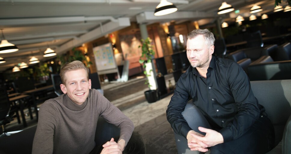 Daglig leder Espen Malmo og styreleder Preben Songe-Møller i Skyfall Ventures, som nå gjør sin første kryptoinvestering.