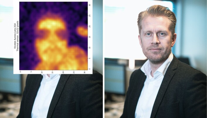 Richard Evje Pettersen er gründer og CTO i Vicotee. Denne uken publiserte selskapet et bilde av hvordan verktøyet illustrerer en feberfri Pettersen. Bildet er lagt over et pressefoto av gründeren, tatt på et tidligere tidspunkt, og de to har ingenting med hverandre å gjøre, ut over at de viser samme person. Richard Evje Pettersen er gründer og CTO i Vicotee. Denne uken publiserte selskapet et bilde av hvordan verktøyet illustrerer en feberfri Pettersen. Bildet er lagt over et pressefoto av gründeren, tatt på et tidligere tidspunkt, og de to har ingenting med hverandre å gjøre, ut over at de viser samme person.
