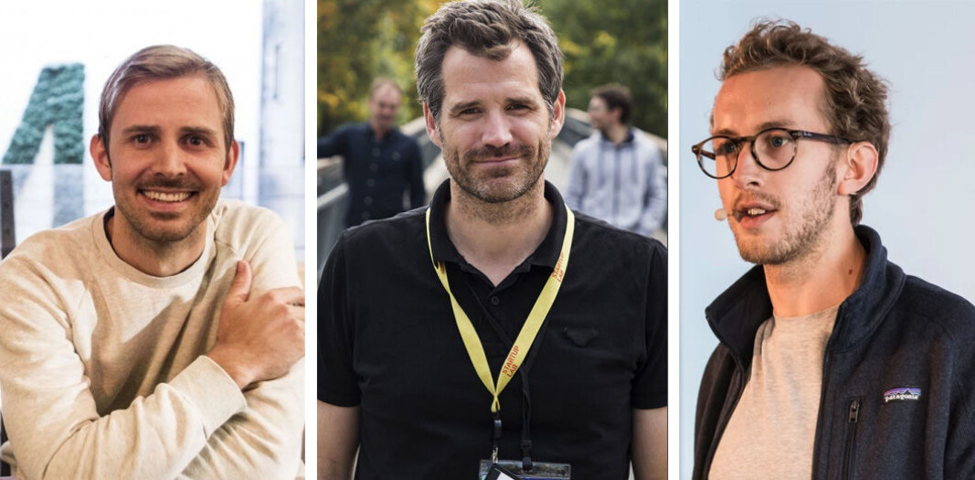Anders Mjåset i MESH, Alexander Woxen i StartupLab og Martin Schütt i Askeladden. Anders Mjåset i MESH, Alexander Woxen i StartupLab og Martin Schütt i Askeladden.