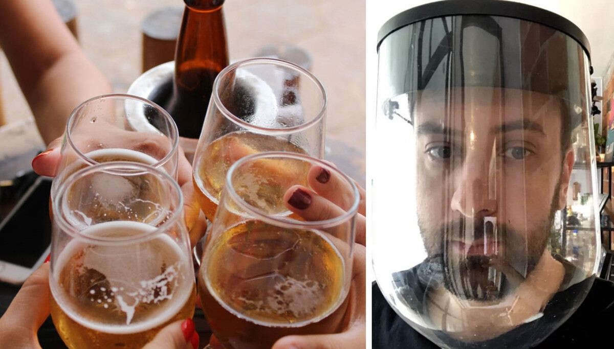Photo: Vilde Mebust Erichsen Da skjenkeforbudet kom, fikk Plaato en idé: Lager ansiktsskjermer til helsepersonell av tomme ølfat