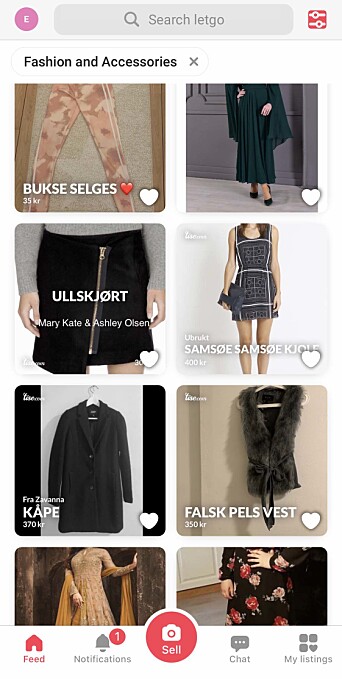Også bruktappen Letgo preges av Tise-annonser. Også bruktappen Letgo preges av Tise-annonser.