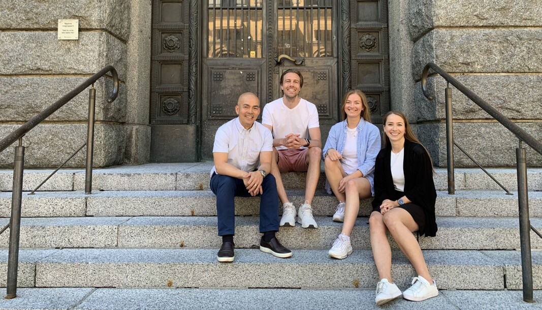 Tim Nguyen (salgssjef), Axel Sjøstedt (daglig leder og medgründer), Kristine Wilhelmsen (forretningsutvikler) og Anja Kirkvik (prosjektleder). Tim Nguyen (salgssjef), Axel Sjøstedt (daglig leder og medgründer), Kristine Wilhelmsen (forretningsutvikler) og Anja Kirkvik (prosjektleder).