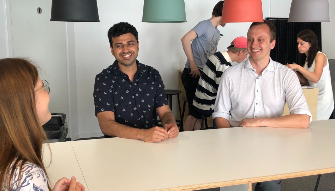 Fra venstre: Anastasia Buialo, Pranav Singh og Simen Fure Jørgensen. Fra venstre: Anastasia Buialo, Pranav Singh og Simen Fure Jørgensen.
