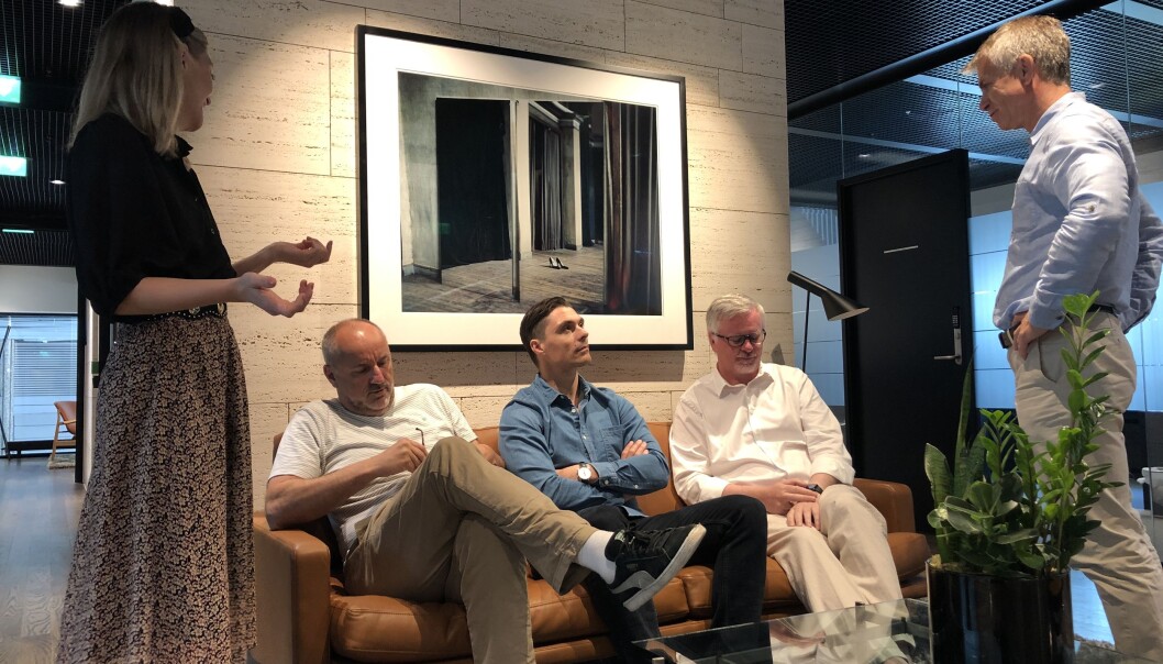 Investment manager Frida Rustøen, Partner Espen Agdestein, Managing partner Kristian Øvsthus, Chair Anders Brandt og Partner Rune Holen. Investment manager Frida Rustøen, Partner Espen Agdestein, Managing partner Kristian Øvsthus, Chair Anders Brandt og Partner Rune Holen.