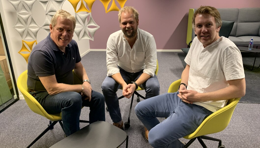 F.v. John Mellor Clark i britiske CORE IMS, Joachim Vie, daglig leder Norse Feedback og Christian Moltu, gründer og professor i psykologi. F.v. John Mellor Clark i britiske CORE IMS, Joachim Vie, daglig leder Norse Feedback og Christian Moltu, gründer og professor i psykologi.