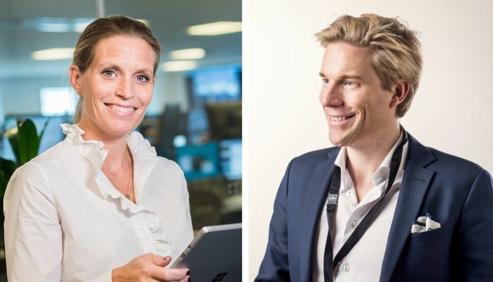 Johanna Herbst, CDO i Danske Bank og Christoffer Hernæs, CDO i Sbanken.