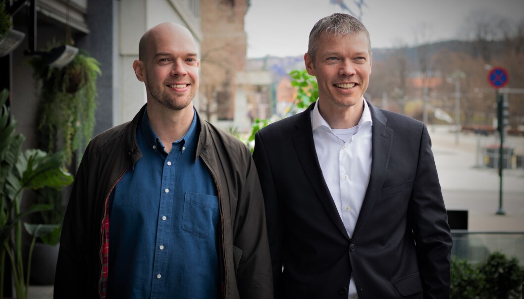 Gründer og CEO Stein Ove Eriksen og CFO Øystein Drageset i Huddly. Gründer og CEO Stein Ove Eriksen og CFO Øystein Drageset i Huddly.