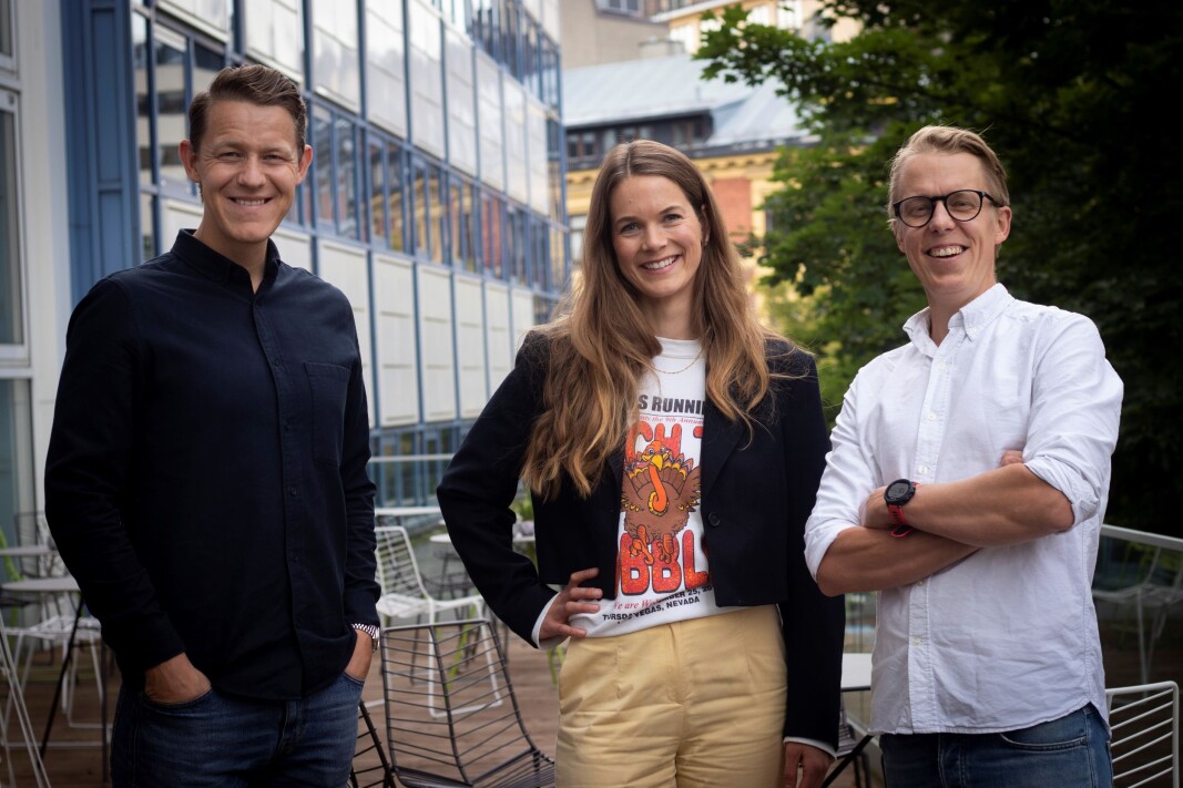Eirik Husby Dyrset, Maria Utseth Christoffersen og Petter Arlehed i det nye helseteknologi-byrået Yallow Life Science. Eirik Husby Dyrset, Maria Utseth Christoffersen og Petter Arlehed i det nye helseteknologi-byrået Yallow Life Science.