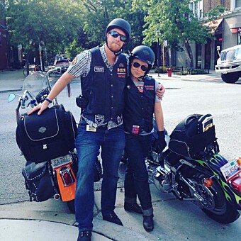 John French og Anita Schjøll Brede på motorsykkeltur i USA. John French og Anita Schjøll Brede på motorsykkeltur i USA.