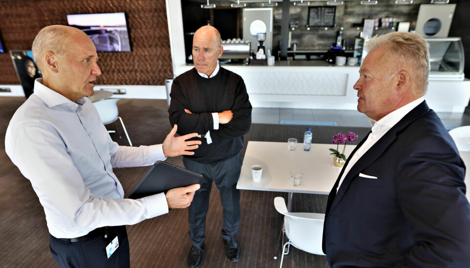 F.v. Sigve Brekke, CEO Telenor, Tor W. Andreassen professor ved NHH og leder av DIG-senteret og Helge Leiro Baastad, konsernsjef i Gjensidige.
