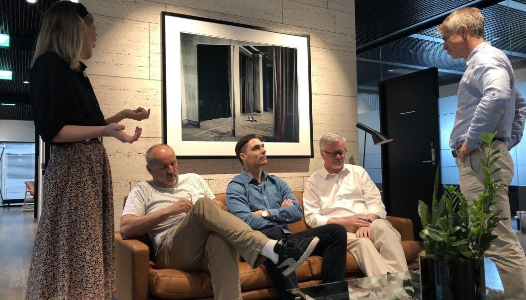 Investment manager Frida Rustøen, Partner Espen Agdestein, Managing partner Kristian Øvsthus, Chair Anders Brandt og Partner Rune Holen. Investment manager Frida Rustøen, Partner Espen Agdestein, Managing partner Kristian Øvsthus, Chair Anders Brandt og Partner Rune Holen.