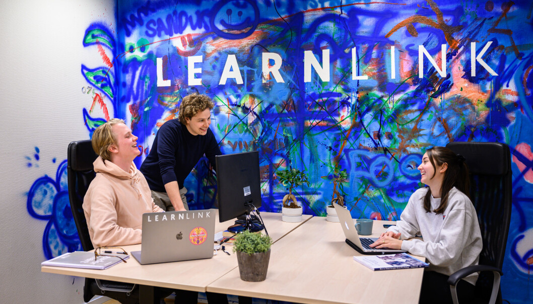 Aleksander Røe Strømshoved, Tellef Tveit, Emma Eriksson i Learnlink. Foto: Fartein Rudjord Aleksander Røe Strømshoved, Tellef Tveit, Emma Eriksson i Learnlink. Foto: Fartein Rudjord