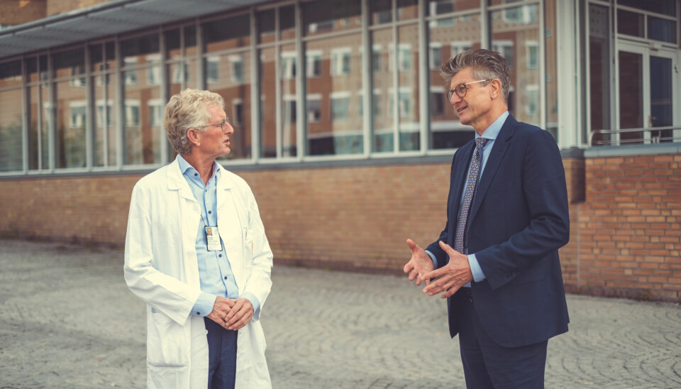 Rune Frisvold, COO i Lifecare (t.h), og Kåre I. Birkeland, Chief Medical Officer (CMO) Lifecare og professor ved Avdeling for transplantasjonsmedisin ved Institutt for klinisk medisin, Rikshospitalet.