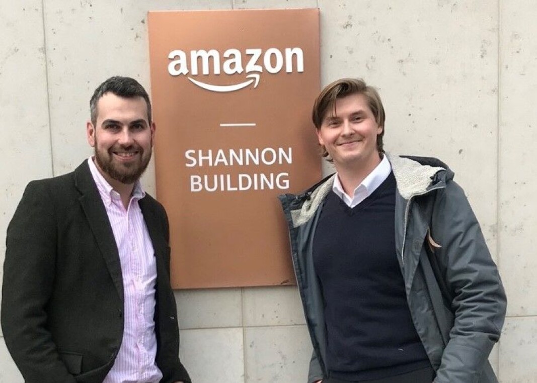 Det ferske byrået Markitekt rådgir norske bedrifter som vil forstå Amazon. Her ved selskapets ansatte i Storbritannia, Jonathan Griffith (t.v.) og gründer og daglig leder Stian Hexeberg. Det ferske byrået Markitekt rådgir norske bedrifter som vil forstå Amazon. Her ved selskapets ansatte i Storbritannia, Jonathan Griffith (t.v.) og gründer og daglig leder Stian Hexeberg.