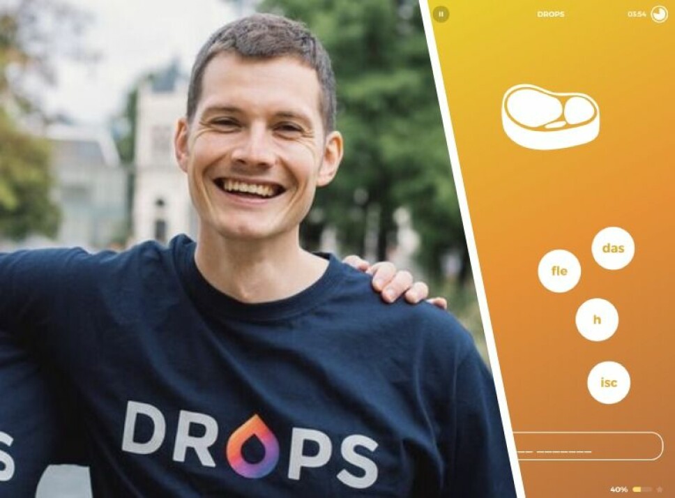 Drops er en ganske smal språk-app, som tar sikte på å forbedre brukerens vokabular. Her ved den ungarske medgründeren og selskapets daglige ledere, Daniel Farkas.