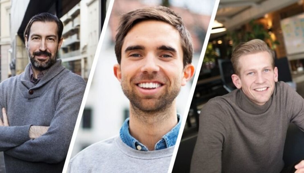 Sean Percival, Eirik Rime i Tise og Skyfall Ventures, her ved Managing Partner Espen Malmo, skyter inn penger i kryptoplattform. Sean Percival, Eirik Rime i Tise og Skyfall Ventures, her ved Managing Partner Espen Malmo, skyter inn penger i kryptoplattform.