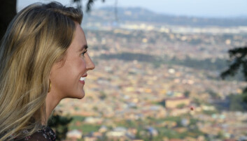 Thea Sommerseth Myhren ser utover Kampala.. Thea Sommerseth Myhren ser utover Kampala..