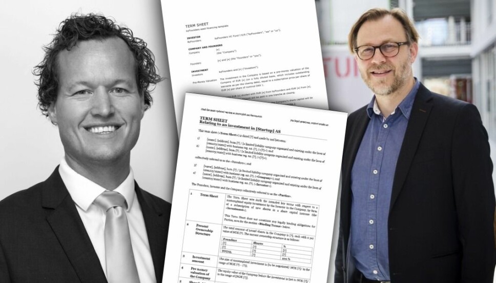Advokatene Remi Dramstad i Selmer og Stig Nordal i Sands tror startup-Norge er i ferd med å samle seg om en bransjestandard hva gjelder betingelser i tidlig fase.