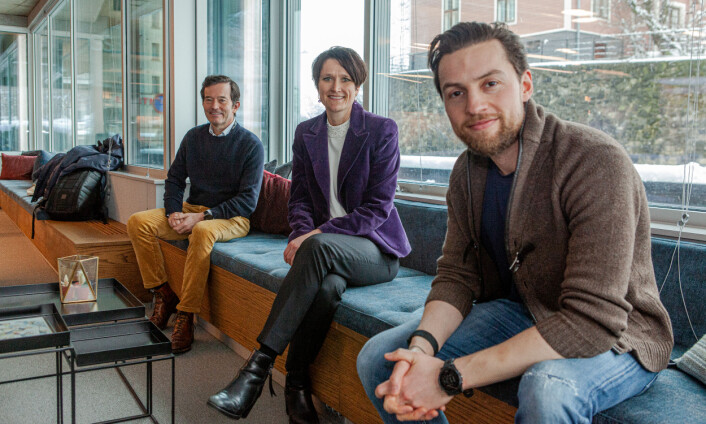 F.v. Investor Trond Riiber Knudsen, Tappin-sjef Ingunn Dahl-Engh, og Mingl-gründer Daniel Fossum. F.v. Investor Trond Riiber Knudsen, Tappin-sjef Ingunn Dahl-Engh, og Mingl-gründer Daniel Fossum.