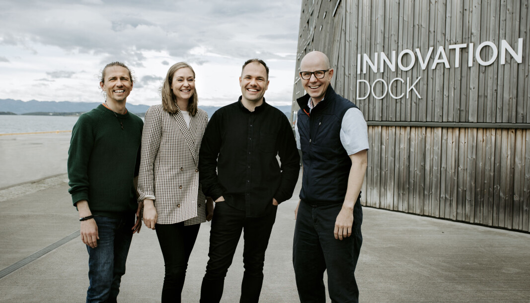 Sean Paul Shanor, Pia Warland, Nickolas Thomasgaard, Tore Gjedebo i Fauna Eksperimentet . Her utenfor Innovation Dock øst for Stavanger sentrum Sean Paul Shanor, Pia Warland, Nickolas Thomasgaard, Tore Gjedebo i Fauna Eksperimentet . Her utenfor Innovation Dock øst for Stavanger sentrum
