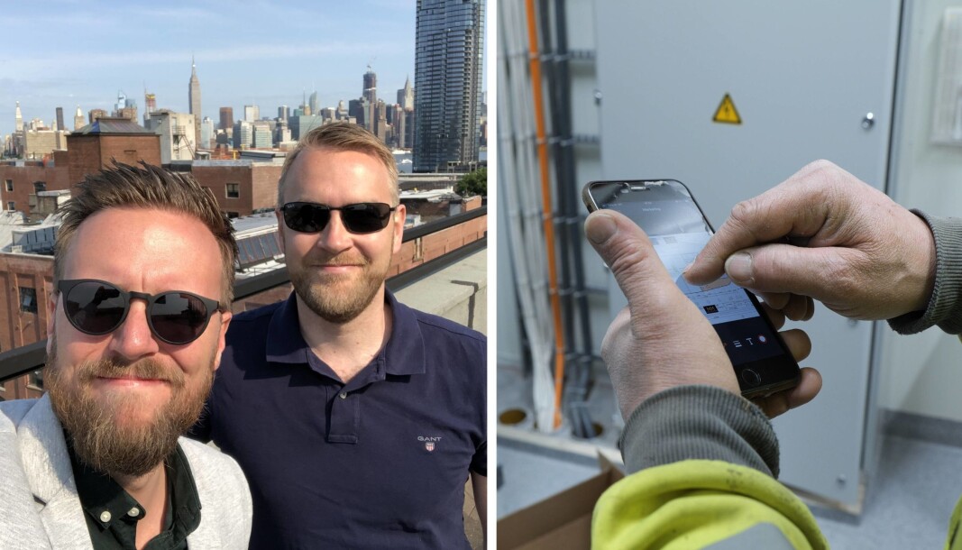 Fonn på tur med Innovasjon Norge. Her ved markedssjef Daniel Skotheim og daglig leder Jan Tore Grindheim. Bildet til høyre viser Fonn-appen. Fonn på tur med Innovasjon Norge. Her ved markedssjef Daniel Skotheim og daglig leder Jan Tore Grindheim. Bildet til høyre viser Fonn-appen.