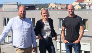 Konseptutvikler Jørgen Schrøder Aanonsen, daglig leder Ina Tangen og styreleder Sander Grundvig i Kengle Konseptutvikler Jørgen Schrøder Aanonsen, daglig leder Ina Tangen og styreleder Sander Grundvig i Kengle