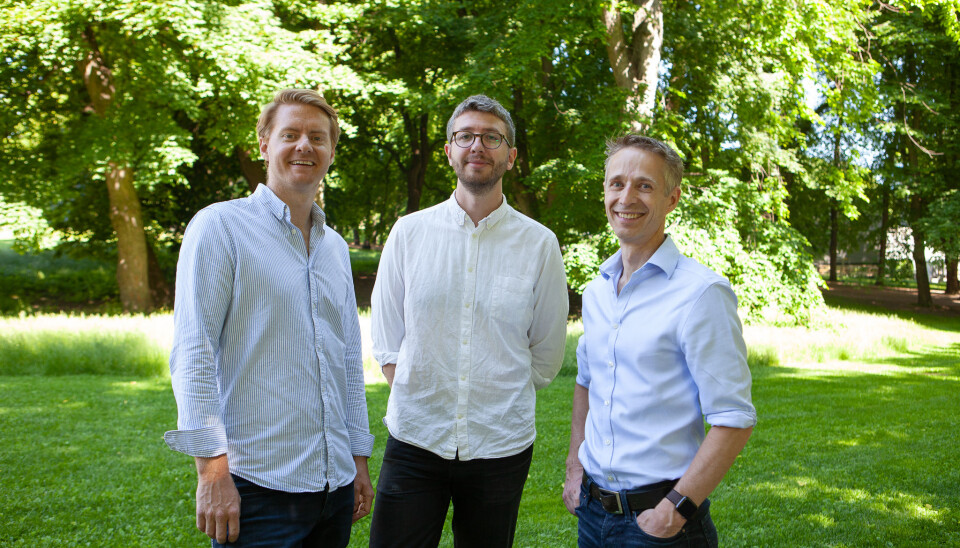 Gründertrioen Even Kvelland, John Modin og Harald Olderheim i Glint Solar.